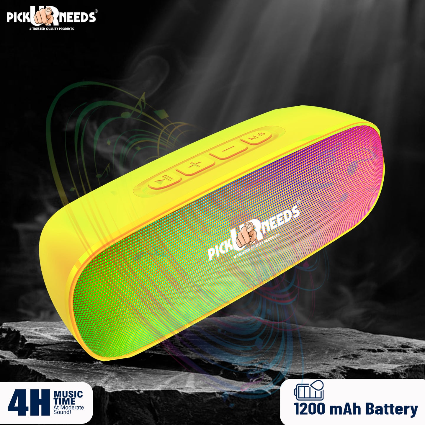 Pick Ur Needs High Quality Sound Wireless Speaker With RGB Light AUX / TF Card / USB Supported 12 W Bluetooth Speaker  (Black, 5.0 Channel)